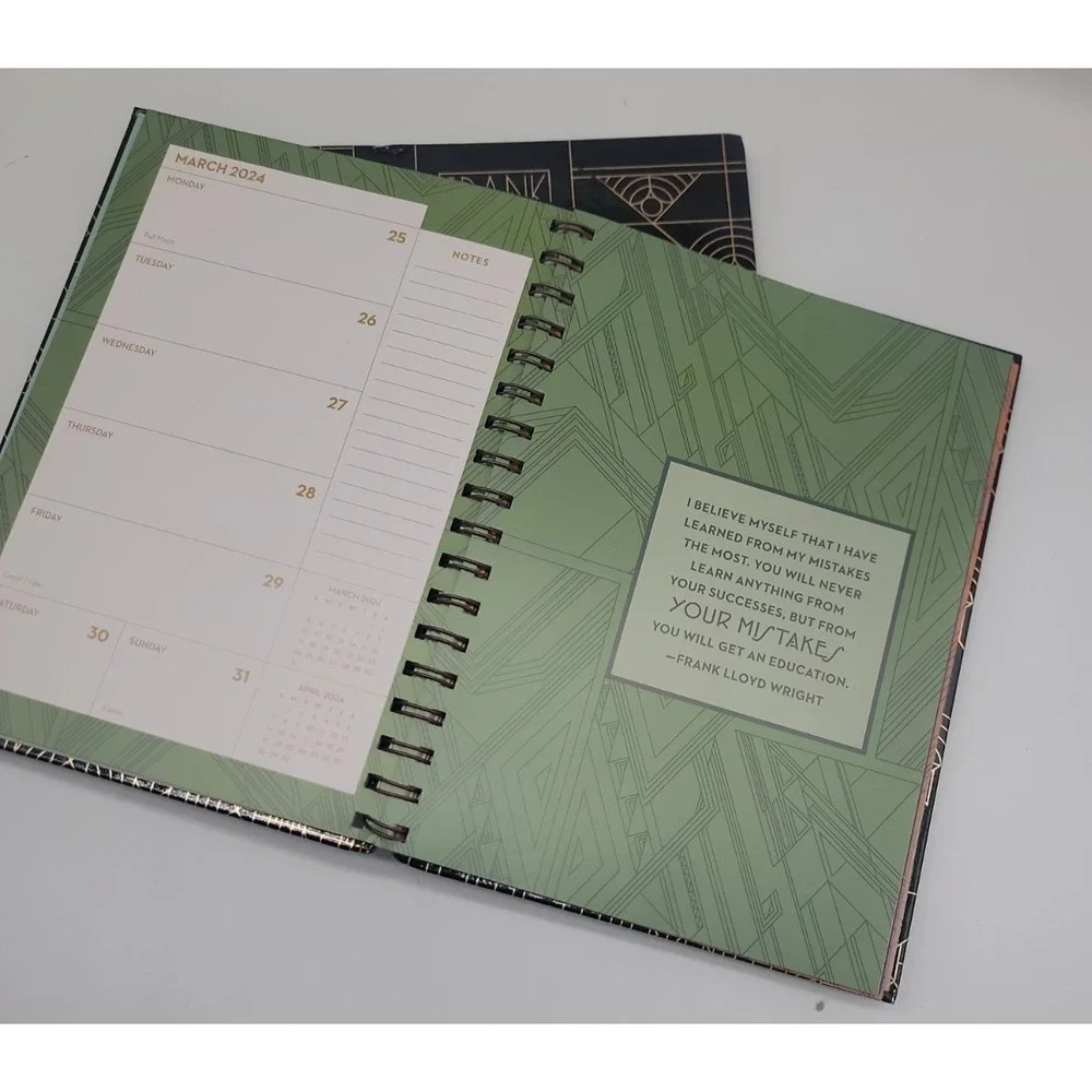 Lot of 2 Brand New Frank Lloyd Wright 12-Month 2024 SpiralBound Planner Calendar